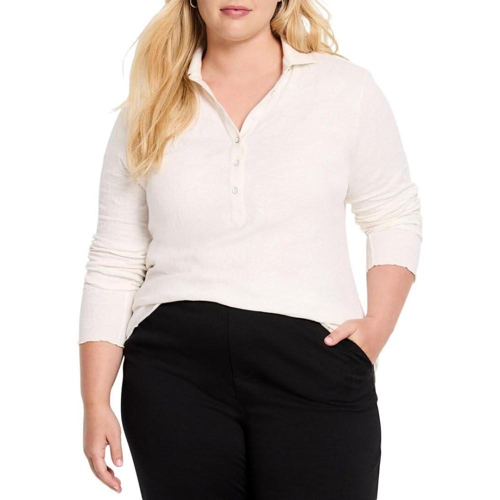 imageNICZOE Womens Lace Knit Collared TopClassic Cream