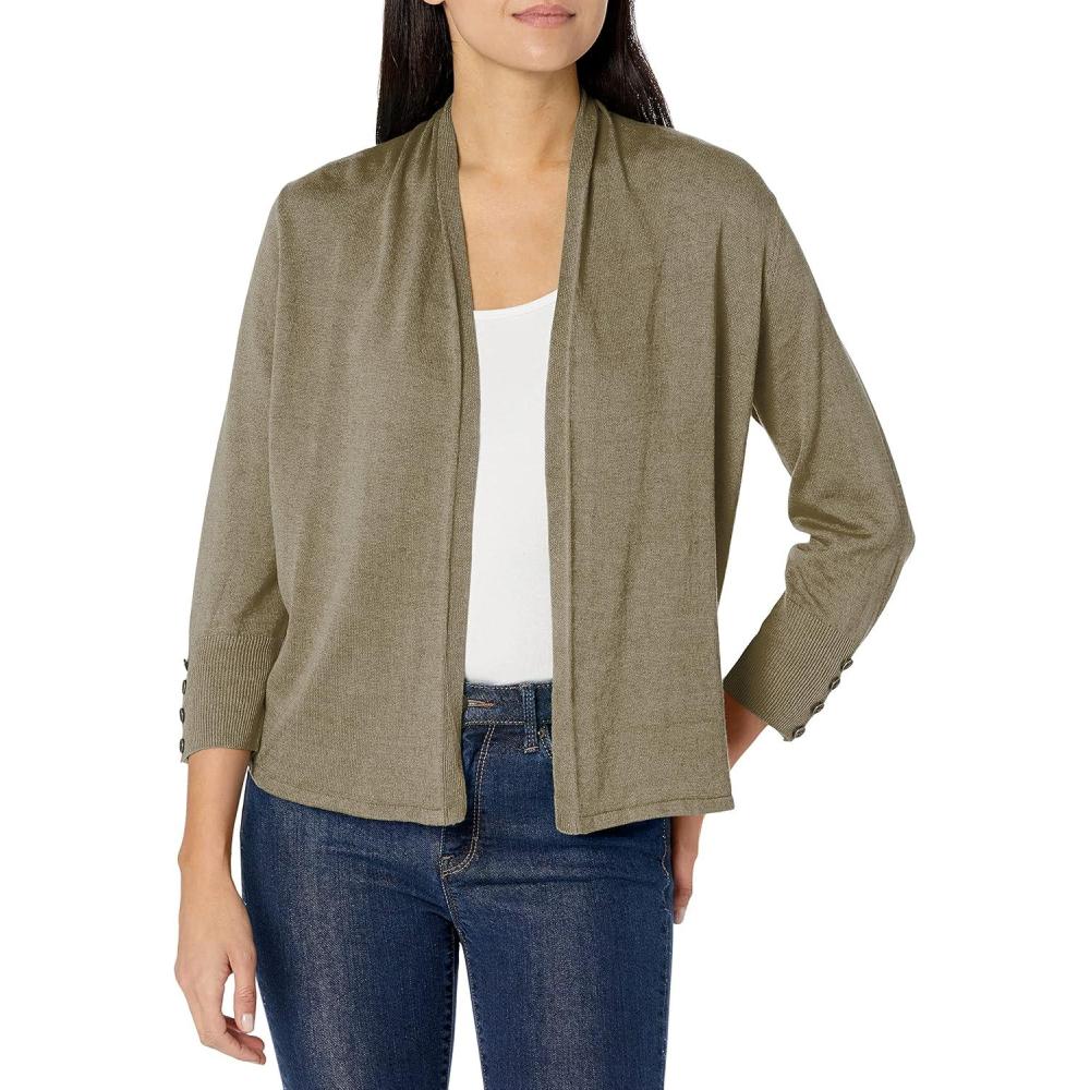 imageNICZOE Womens Lightweight Book Club CardyOd Green