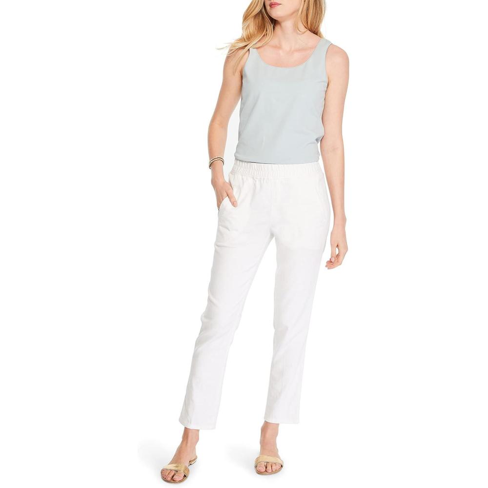 imageNICZOE Womens Linen Stretch All Around PantPaper White