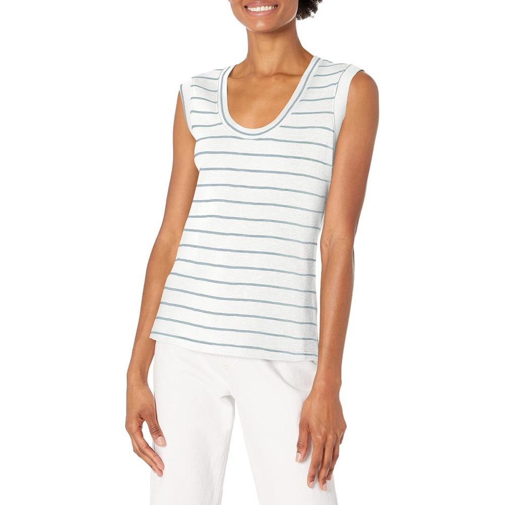 imageNICZOE Womens Mashpee Stripe TankPaper White