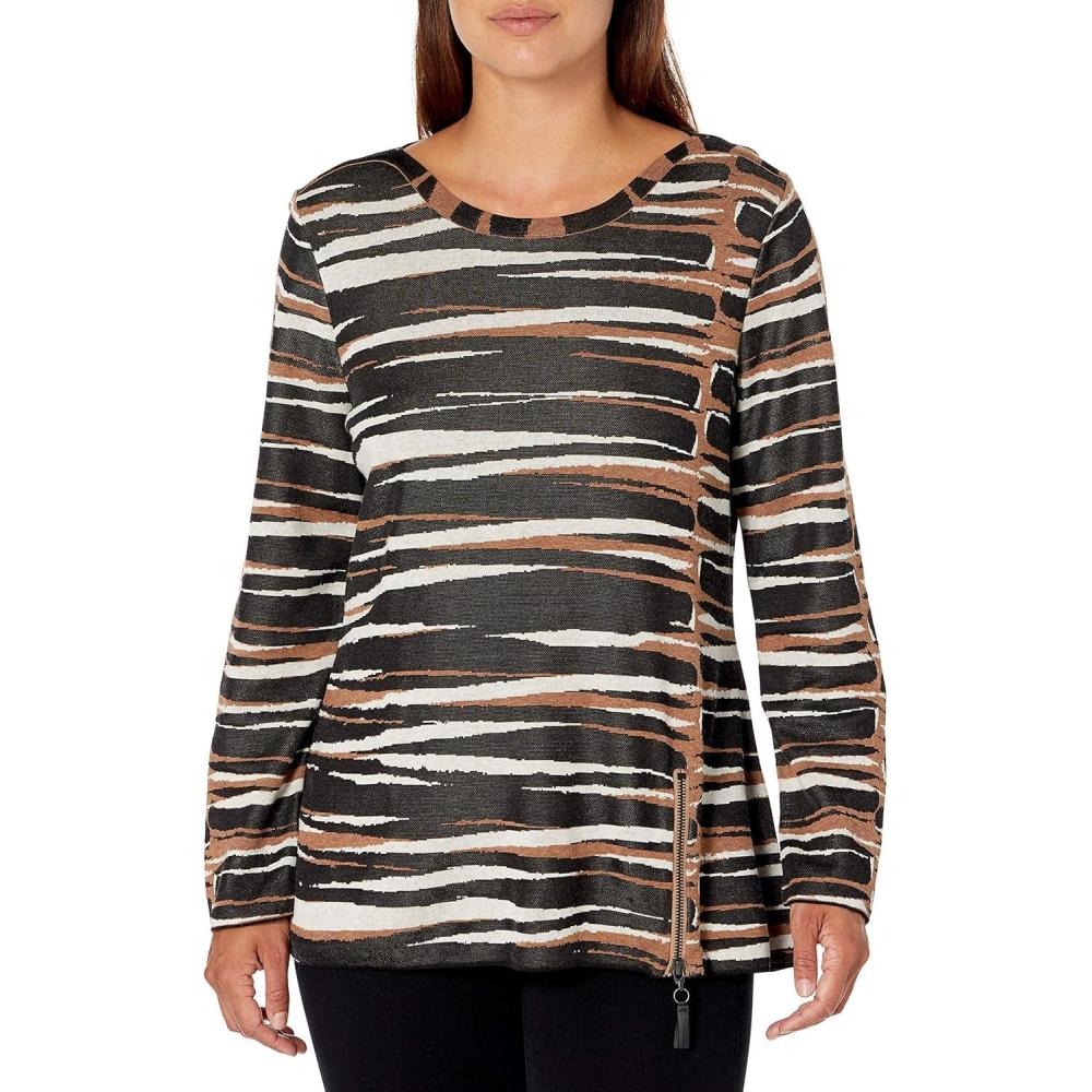imageNICZOE Womens Mighty Zip SweaterBlack Multi