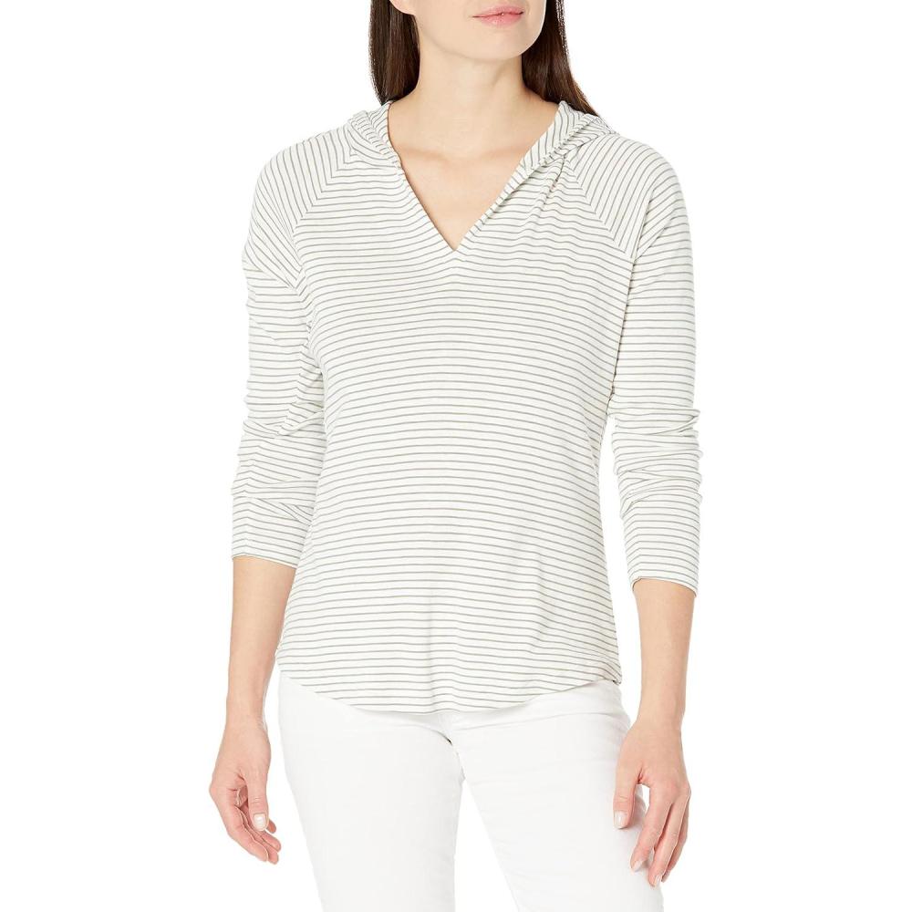 imageNICZOE Womens Mini Cape Stripe HoodieGreen Multi