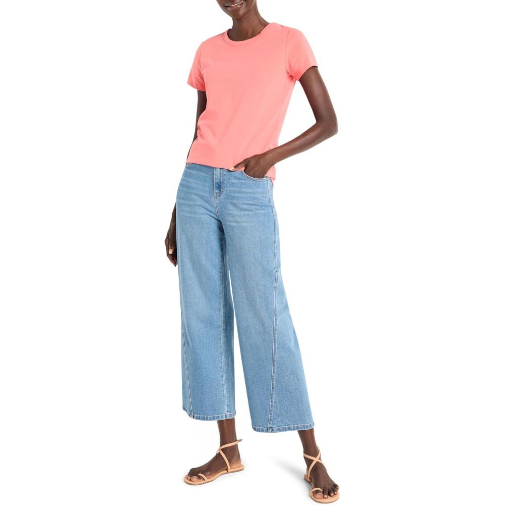 imageNICZOE Womens Perfect Knit Crew Neck TShirtGuava