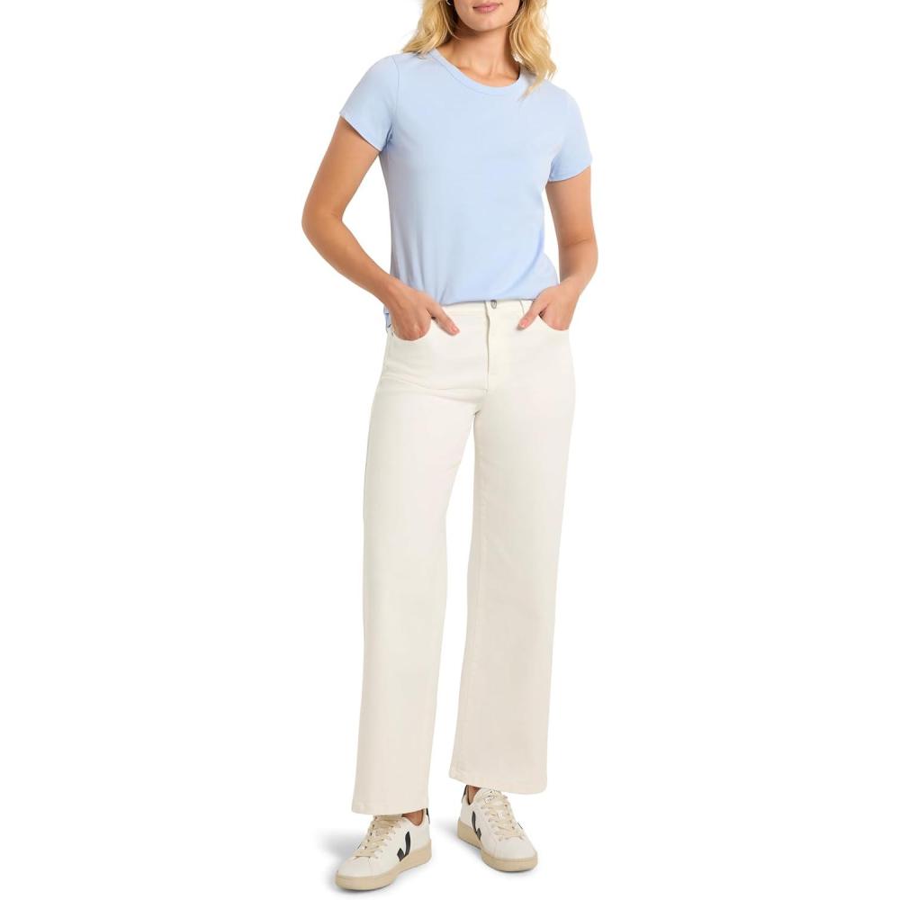 imageNICZOE Womens Perfect Knit Crew Neck TShirtPowder Blue