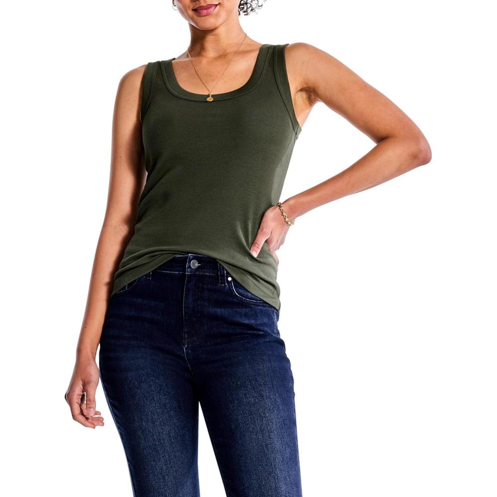 imageNICZOE Womens Perfect Knit Rib Scoop TankBriar