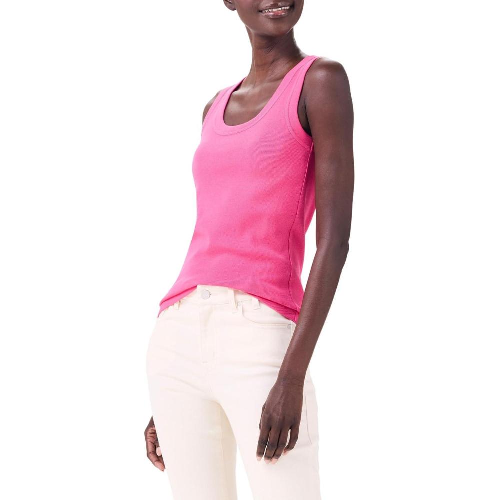 imageNICZOE Womens Perfect Knit Rib Scoop TankWild Pink