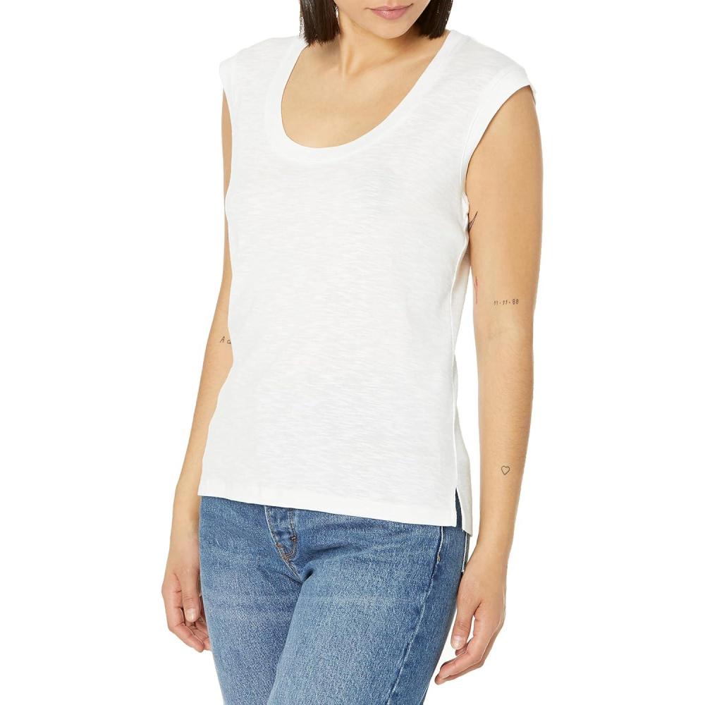 imageNICZOE Womens Scoop Neck TankPaper White