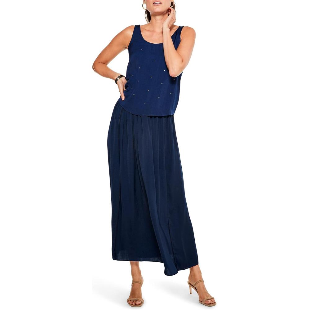 imageNICZOE Womens Soft Drape SkirtDark Indigo