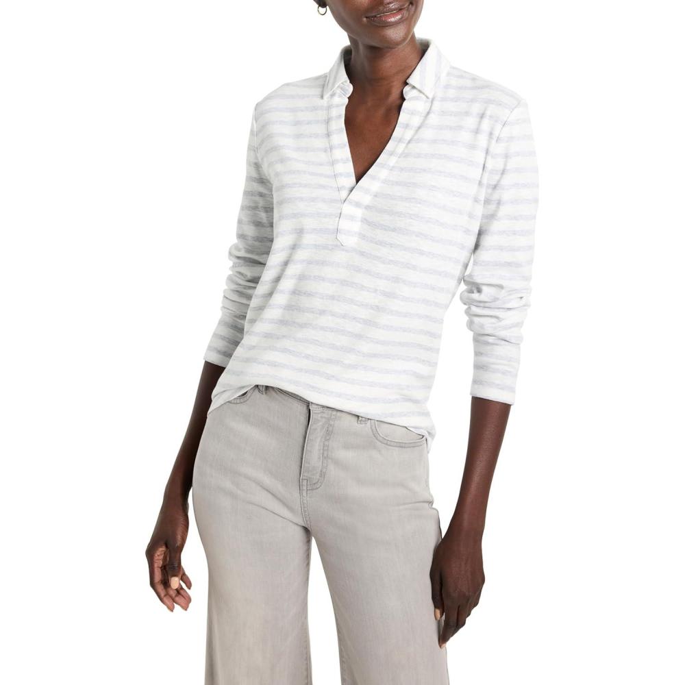 imageNICZOE Womens Striped Easy Fit PoloGrey Multi