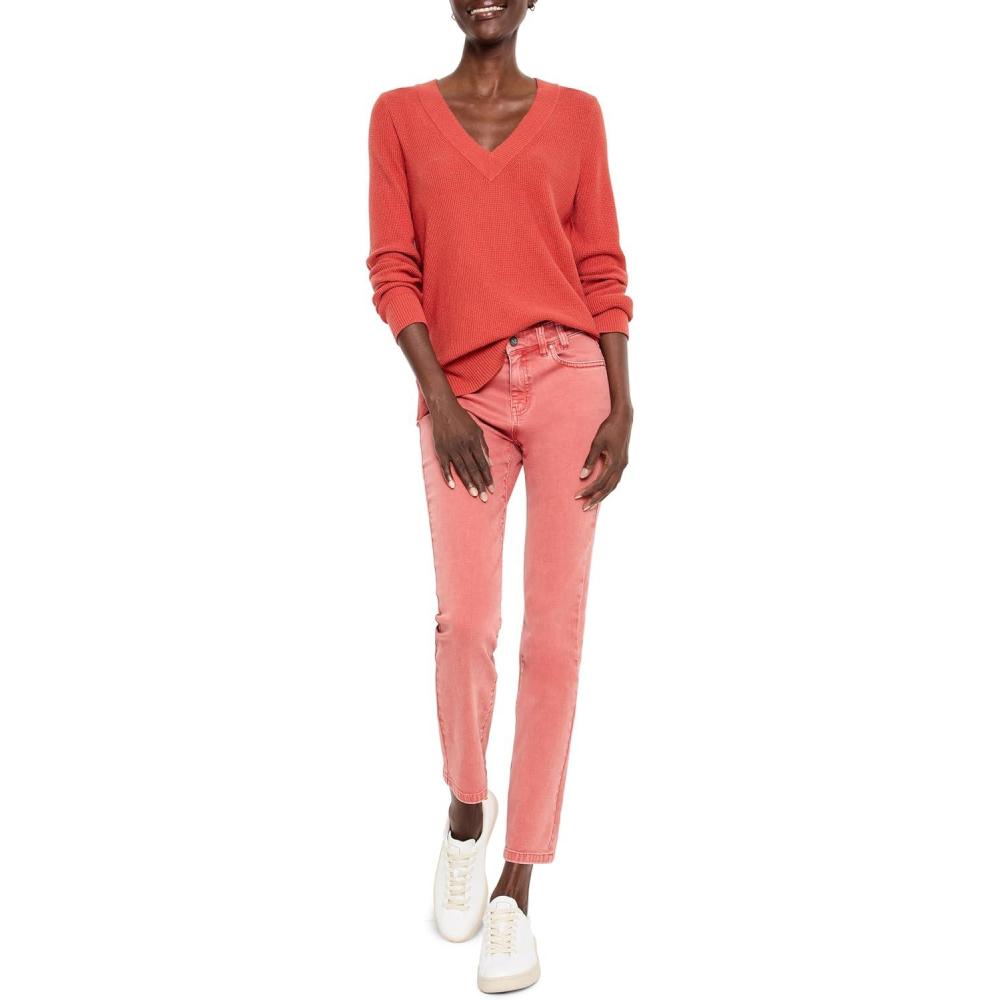 imageNICZOE Womens Waffle Stitch VNeck SweaterTandoori