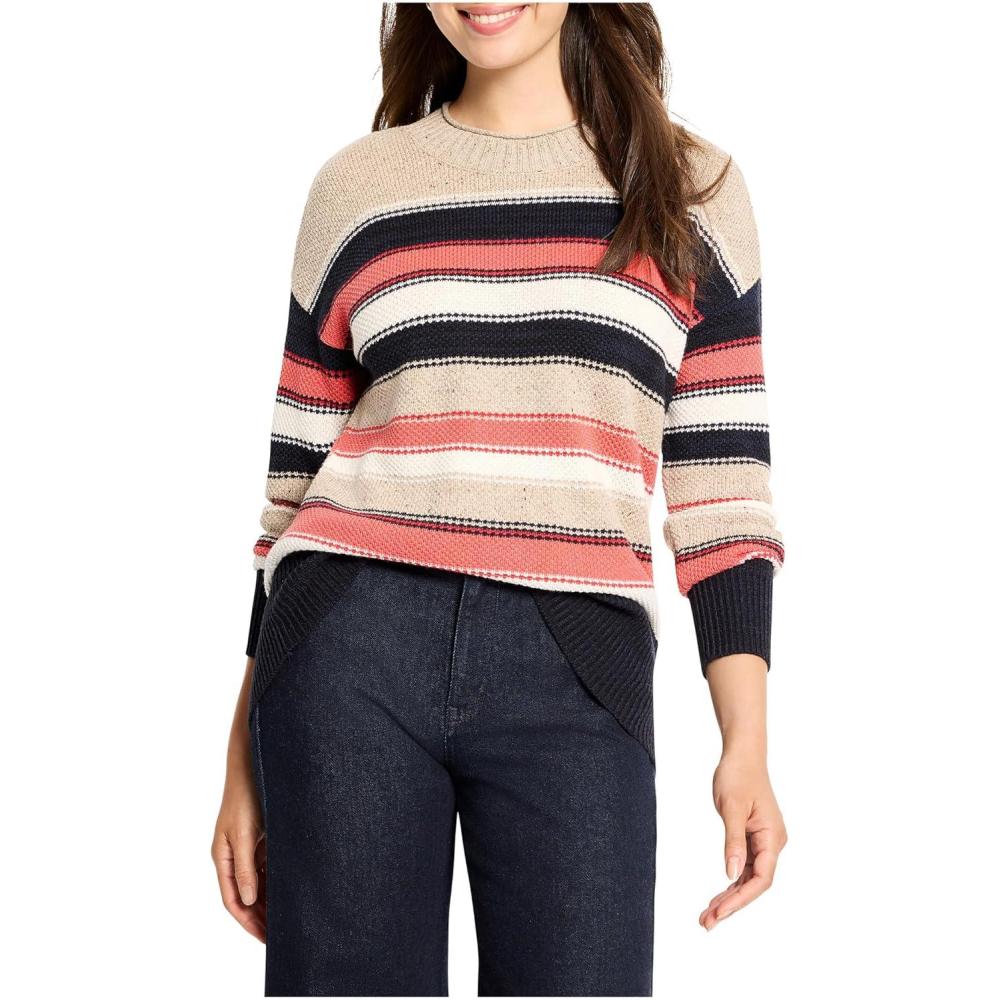 imageNICZoe Womens NEP Knit Striped SweaterRed Multi