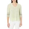 imageNICZOE Womens Magnolia Stripe SweaterHoneydew