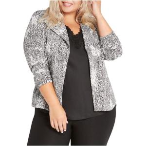 NIC+ZOE Marblelous Jacket Plus Size Casual(Grey Multi)