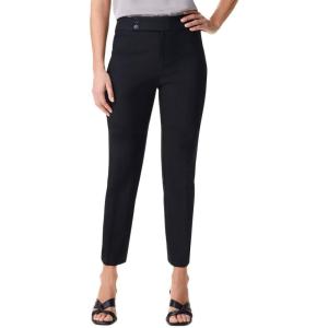 NIC+ZOE Women’s 28″ Copley Straight Cotton Bi-Stretch Extended Tab Pant(Black Onyx)