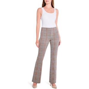 NIC+ZOE Women’s 31″ Sketched Plaid Bootcut Pant(Neutral Multi)