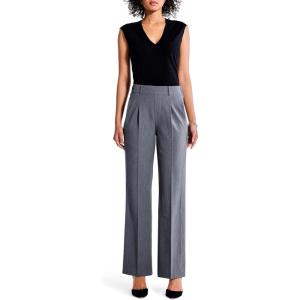 NIC+ZOE Women’s 31″ The Avenue Wide Leg Pleated Pant(Charcoal)