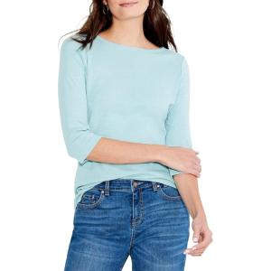 NIC+ZOE Women’s 3/4 Sleeve Boat Tee(Aquifer)