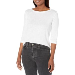 NIC+ZOE Women’s 3/4 Sleeve Boat Tee(Paper White)