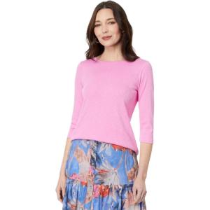 NIC+ZOE Women’s 3/4 Sleeve Boat Tee(Pink Lotus)