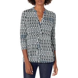 NIC+ZOE Women’s Batik Stripe Top(Blue Multi)