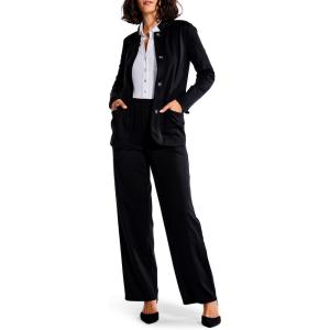 NIC+ZOE Women’s Drapey Ponte Blazer(Black Onyx)