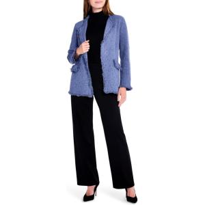 NIC+ZOE Women’s Fringe Mix Knit Blazer(Cornflower)
