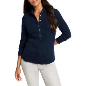 NIC+ZOE Women’s Lace Knit Collared Top(Dark Indigo)