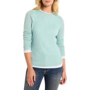 NIC+ZOE Women’s Long Sleeve Double Layer Top(Bright Aquifer)