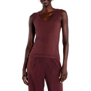 NIC+ZOE Women’s Perfect Knit Rib Scoop Tank(Redwood)