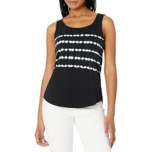 NIC+ZOE Women’s Shibori Shirt Tail Perfect Tank(Black Multi)