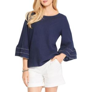 NIC+ZOE Women’s Tangier Blouse(Dark Indigo)