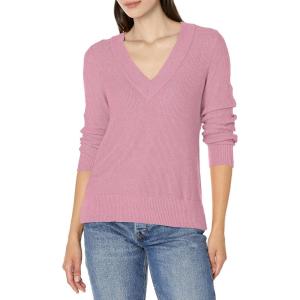 NIC+ZOE Women’s Waffle Stitch V-Neck Sweater(Mauve Mist)