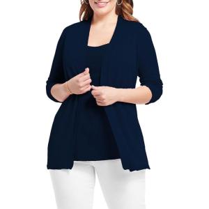 NIC+ZOE womens Lightweight Long Boc Cardigan(Dark Indigo)