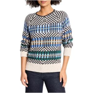 NIC+Zoe Womens Graphic Stripe Sweater(Blue Multi)