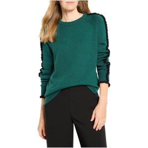 NIC+Zoe Women’s Ruffled Down Sweater(Pine)