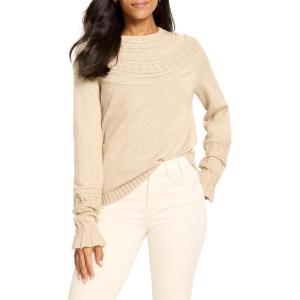 NIC+Zoe Womens Textural Dot Cozy Sweater(Taupe)