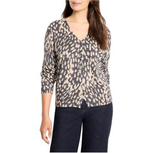 NIC+Zoe Women’s Wild Dot Buttoned Up Pullover Sweater(Neutral Multi)