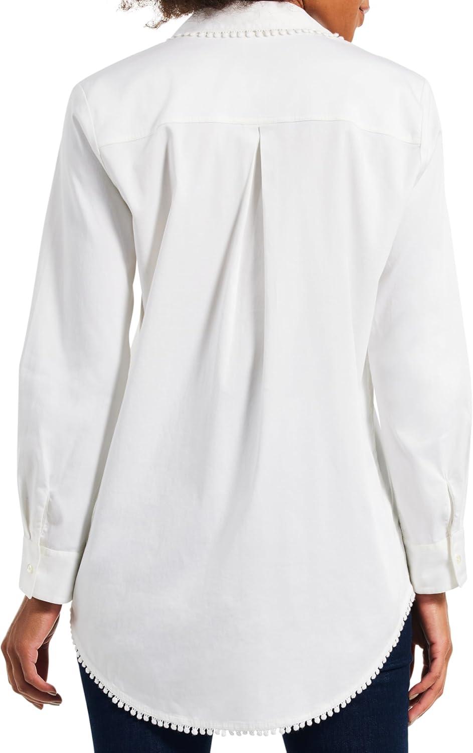 imageNICZOE Womens Button Front BlousePaper White