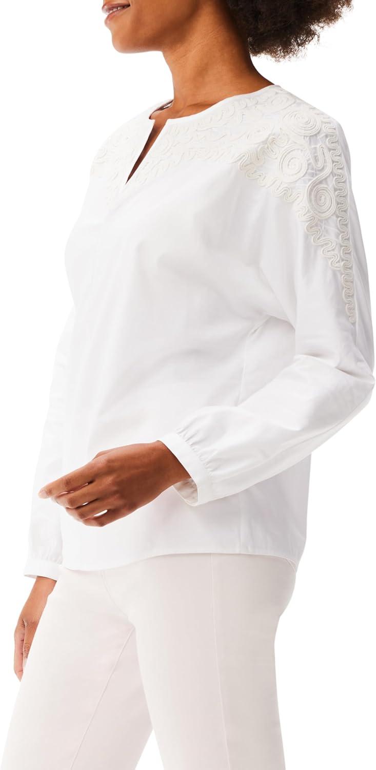 imageNICZOE Womens Subtle Soutache TopPaper White