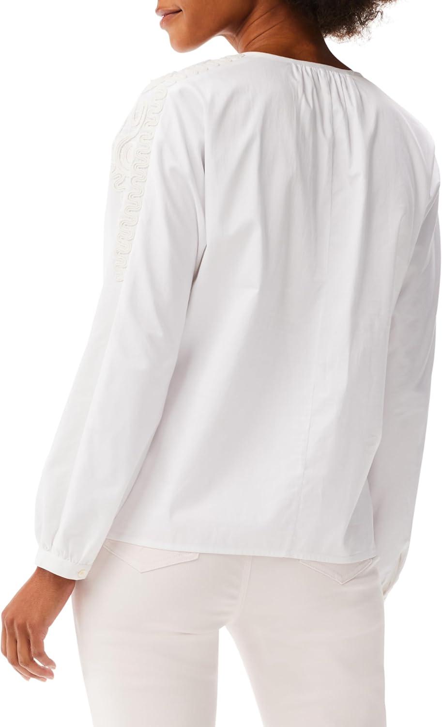 imageNICZOE Womens Subtle Soutache TopPaper White