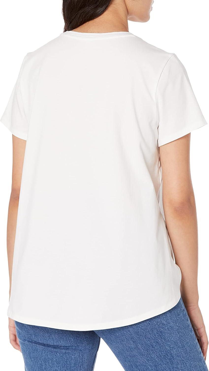 imageNICZOE Mens Short Sleeve Shirt Tail Crew TeePaper White