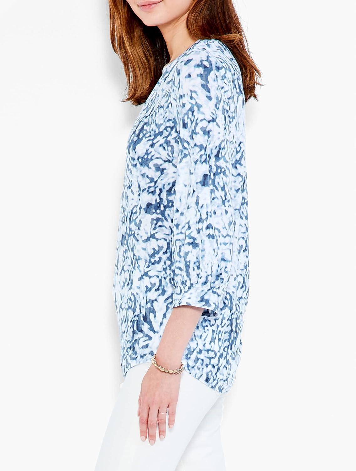 imageNICZOE Womens 34 SLV Daydream Split Nk TeeBlue Multi