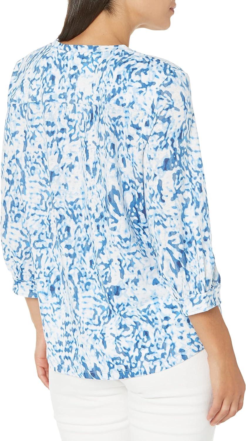 imageNICZOE Womens 34 SLV Daydream Split Nk TeeBlue Multi