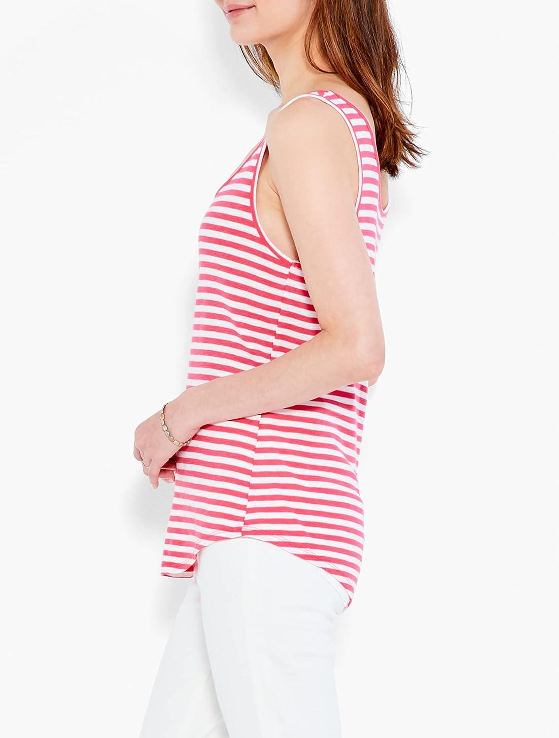 imageNICZOE Womens Stripe Scoop Tank Pink Multi L