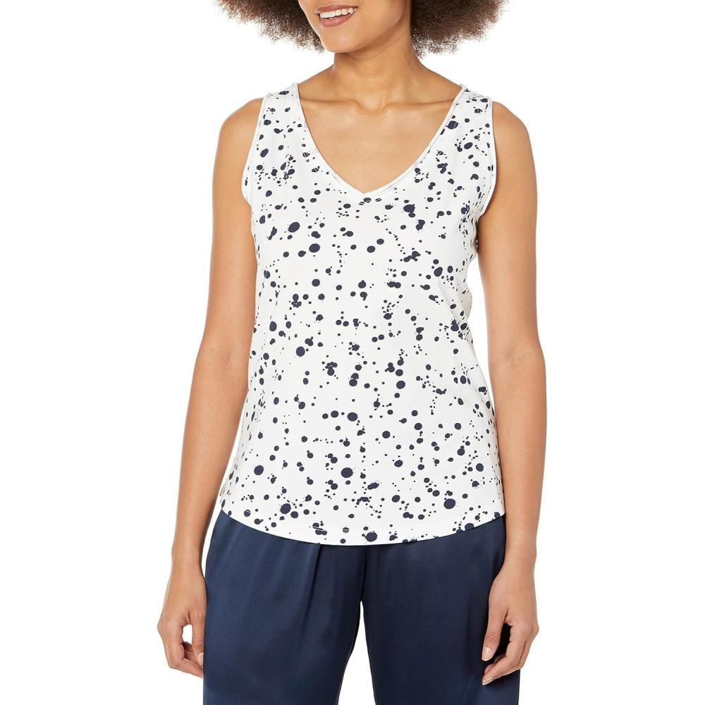 imageNICZOE Womens Splatter Double V TankWhite Multi