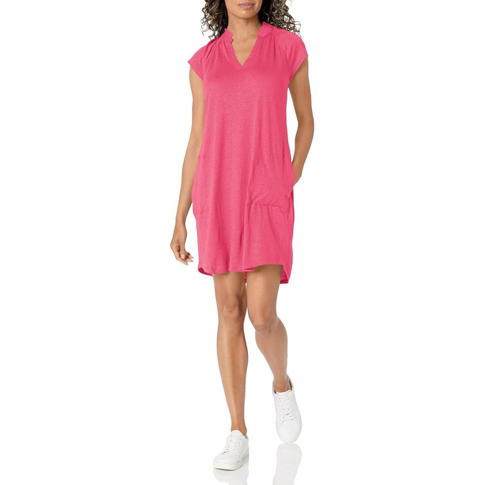 imageNICZOE Womens Ss Ruffle V DressRose Quartz