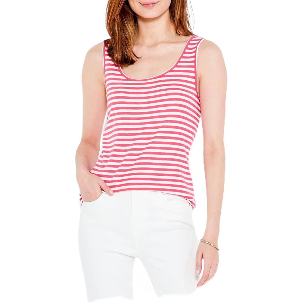 imageNICZOE Womens Stripe Scoop Tank Pink Multi L
