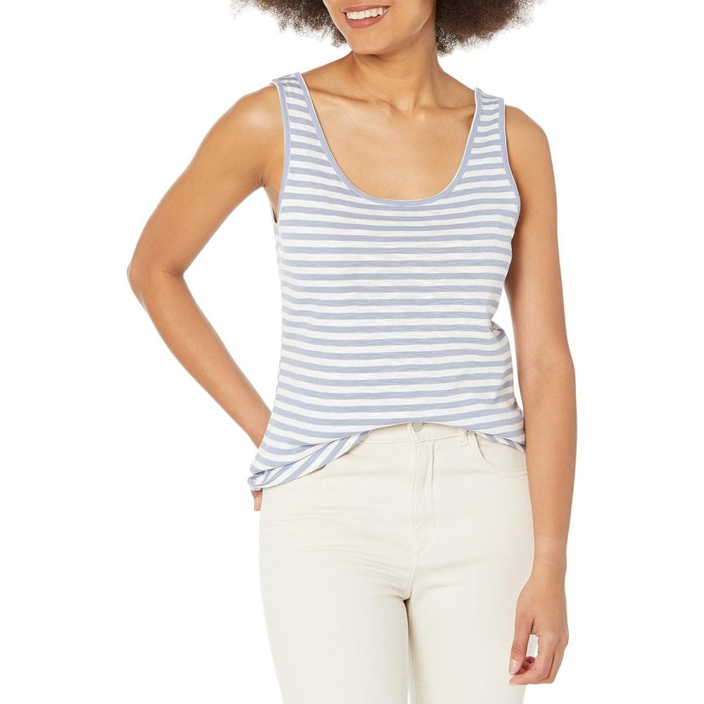 imageNICZOE Womens Stripe Scoop TankBlue Multi