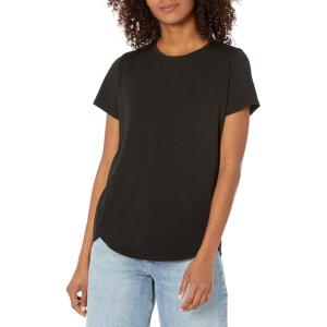 NIC+ZOE Women’s Short Sleeve Shirt Tail Crew Tee(Black Onyx)
