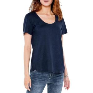 NIC+ZOE Women’s Short Sleeve Shirt Tail Scoop Tee(Dark Indigo)